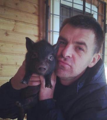Сергей Лазарев со свинкой
