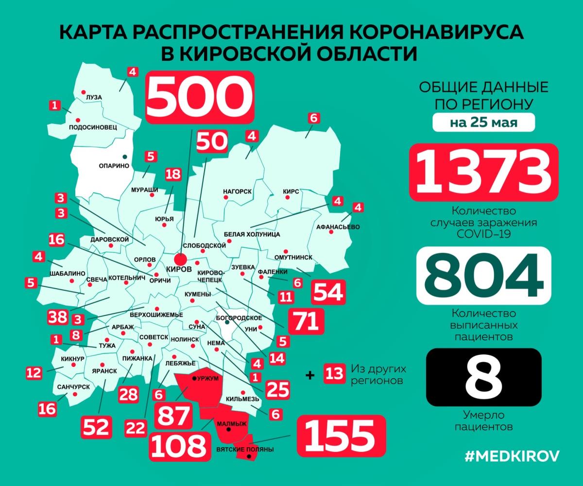 Первые случаи коронавируса выявлены в Даровском и Подосиновском районах