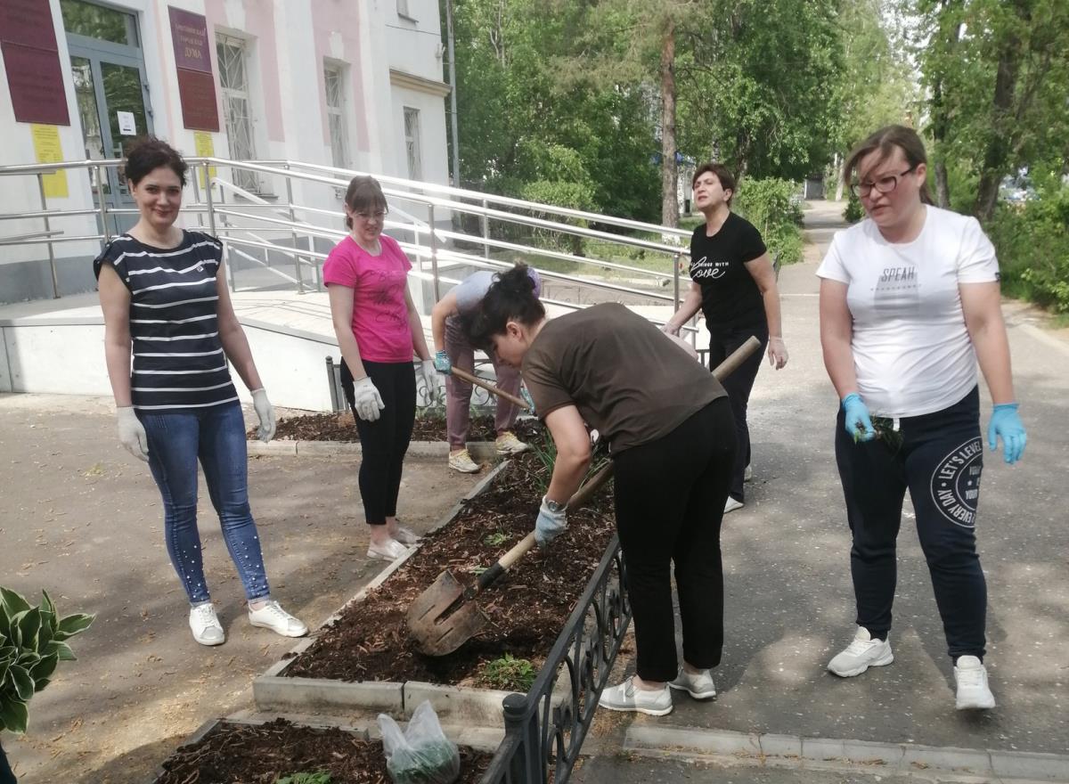 Провели озеленение улиц